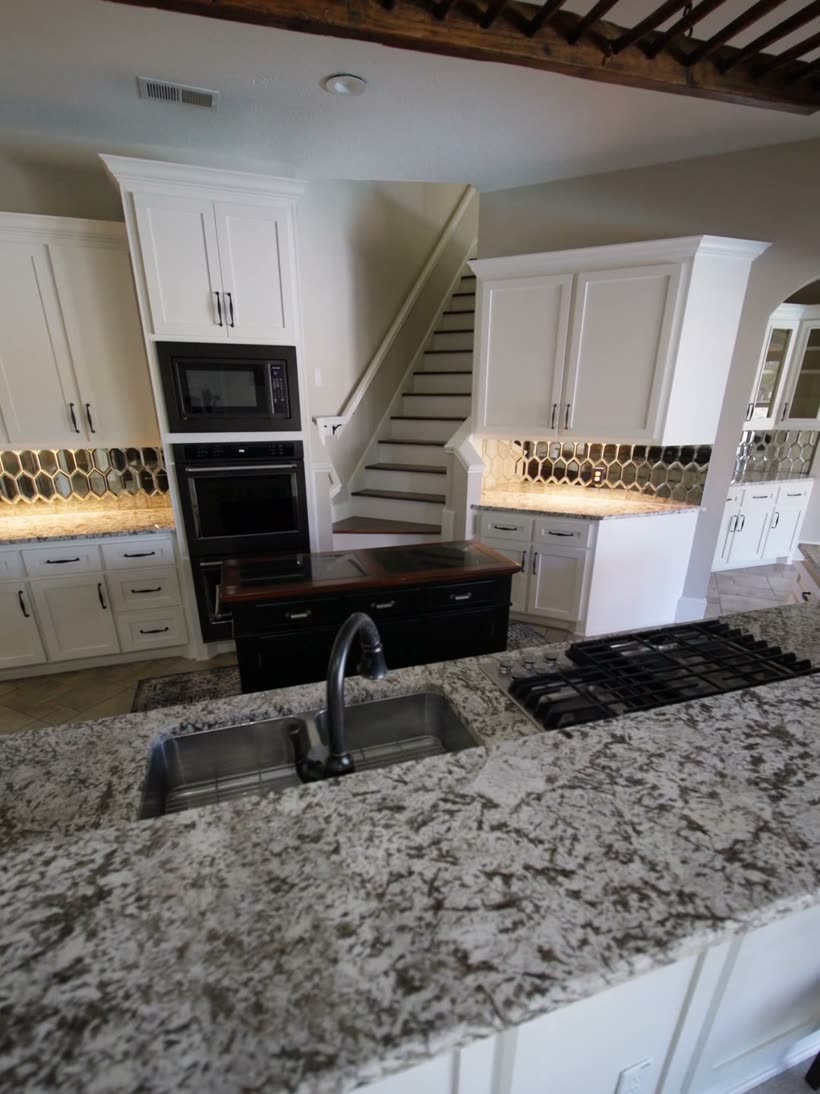 Kitchen with granite island