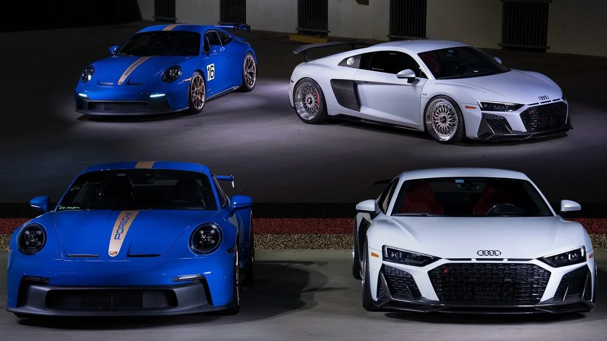 Automotive photography, Porsche and Audi R8, in Houston