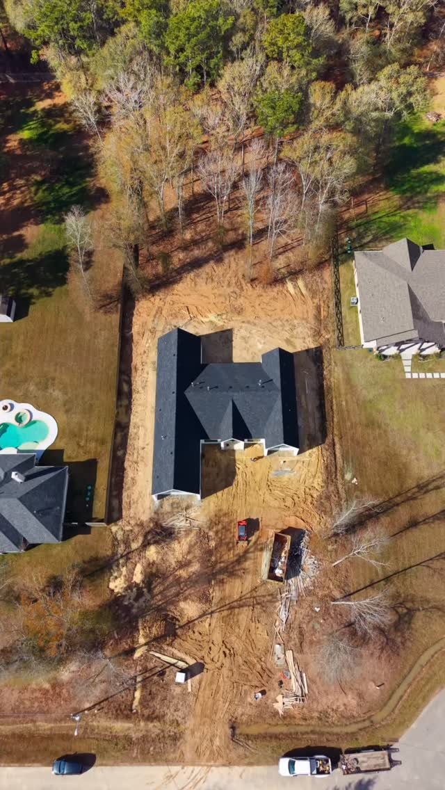 Construction site drone photography in Houston
